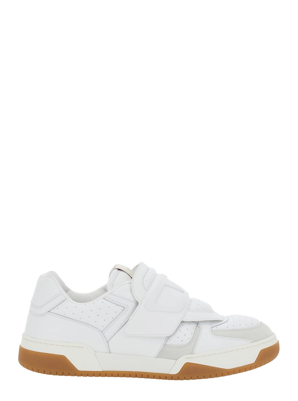 Valentino Garavani Sneaker 'Joie de Jouer' Low Top con Dettagli Traforati e Maxi VLogo sul Fronte in Pelle Bianca Uomo