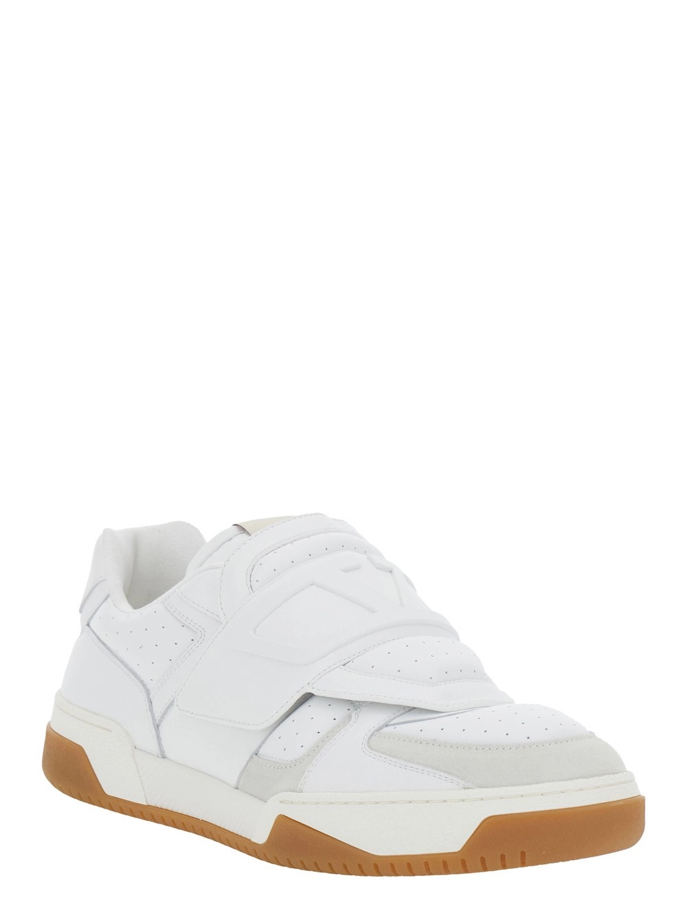 Valentino Garavani Sneaker 'Joie de Jouer' Low Top con Dettagli Traforati e Maxi VLogo sul Fronte in Pelle Bianca Uomo, view 2