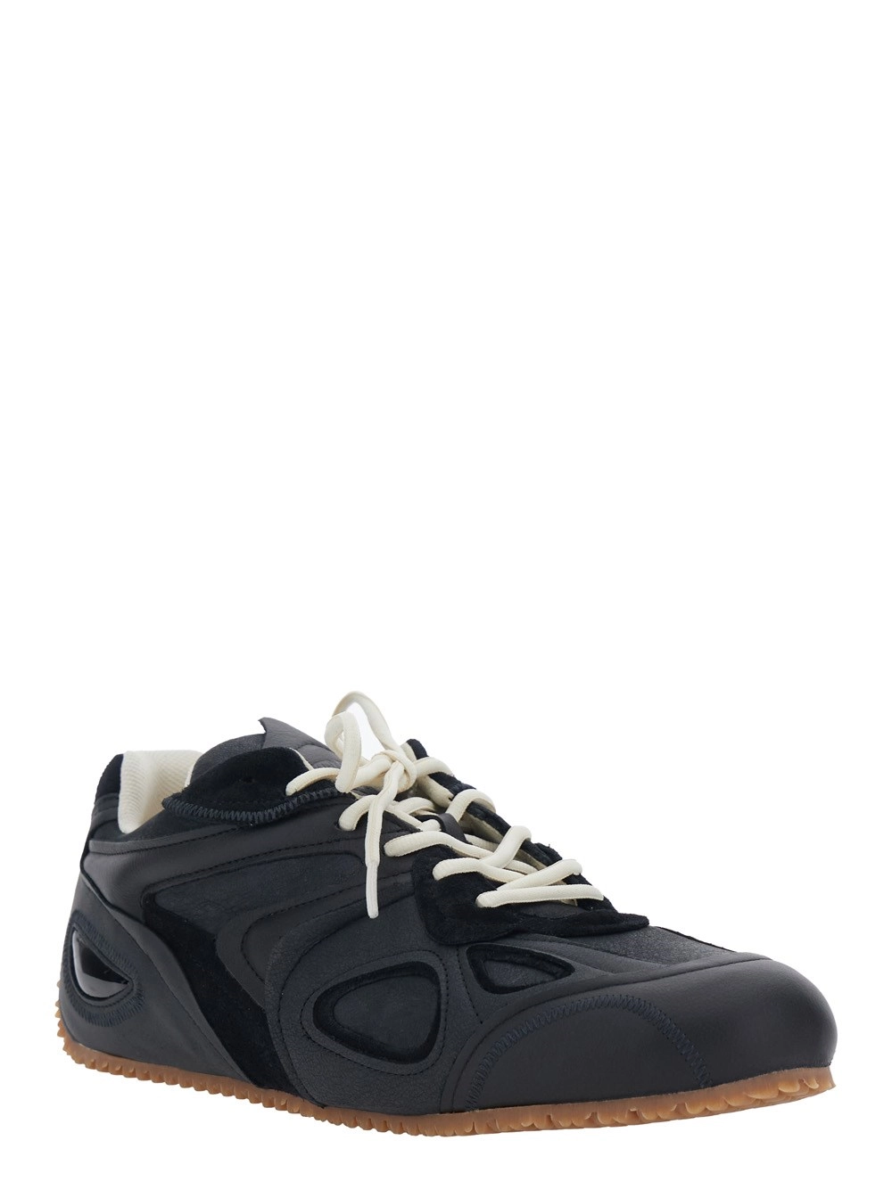 Axel arigato Sneaker 'Slow Runner' con Design a Inserti e Suola Scanalata in Pelle e Suede Nere Uomo, view 2