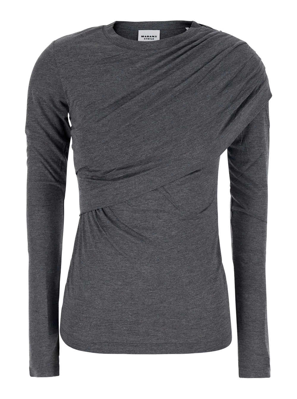Marant etoile Top 'Dressi' con motivo drappeggiato sul fronte in viscosa grigio donna