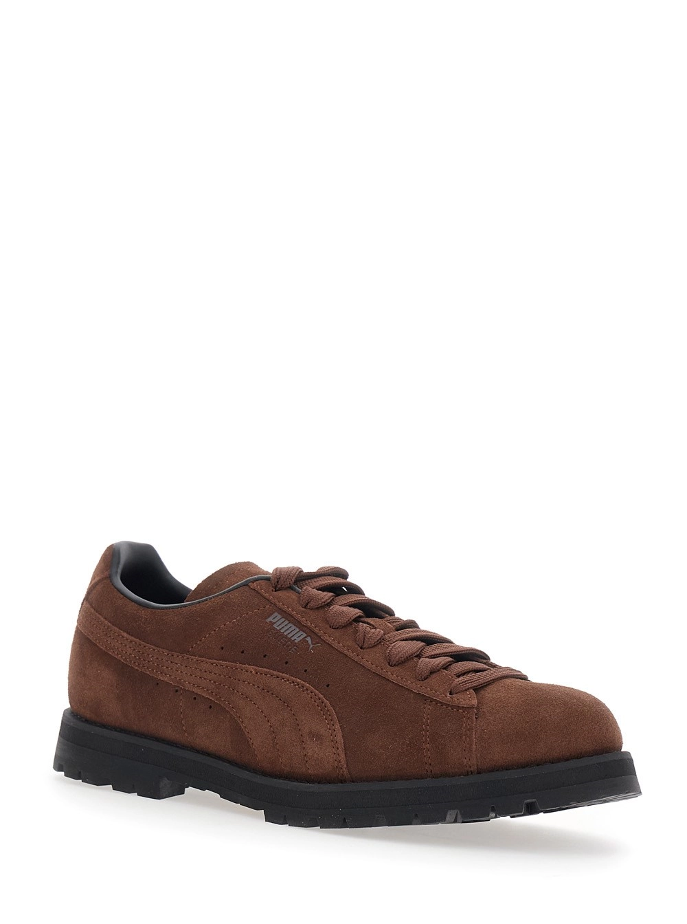 Puma Sneakers con logo impresso sul lato in suede Marroni uomo, view 2