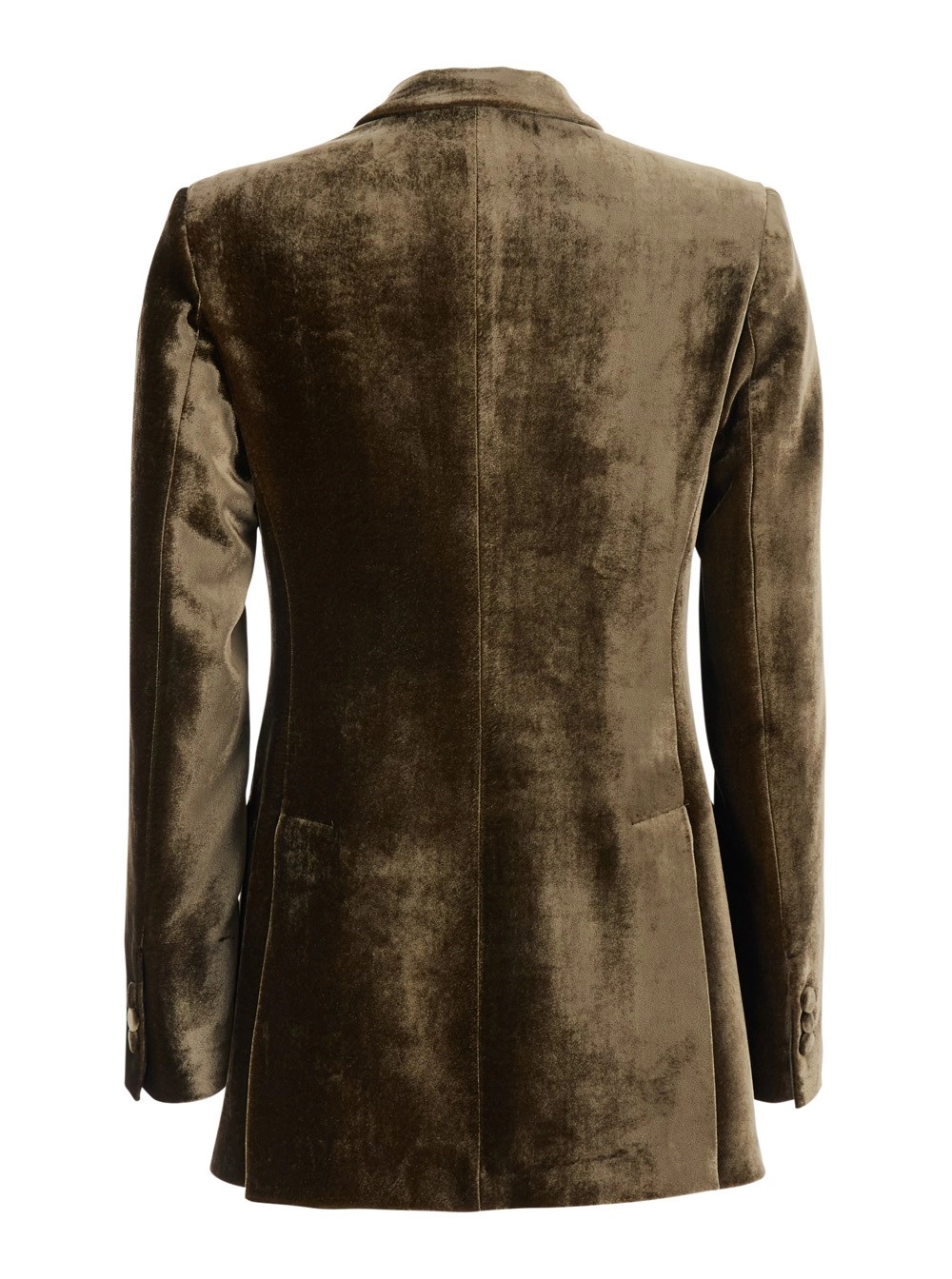P.A.R.O.S.H. Blazer doppio petto con revers a lancia in in velluto marrone donna, view 2