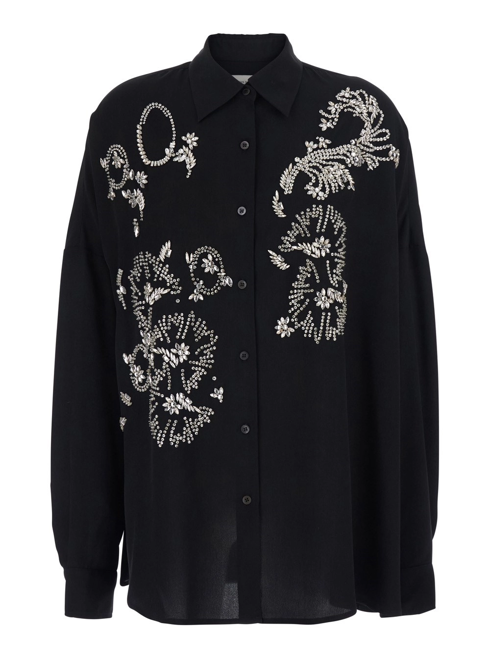 Dries Van Noten CASIA EMB Black Blouse con Dettagli Ricamati in Viscosa Donna