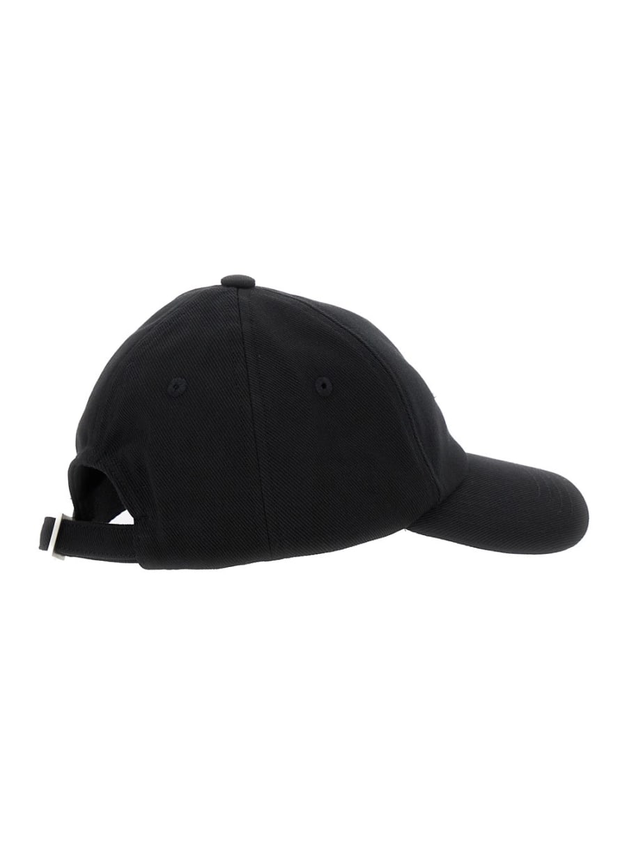 Jacquemus Cappello da Baseball 'La Casquette Gadjo' con Logo Lettering sul Fronte in Cotone Nero Uomo, view 2