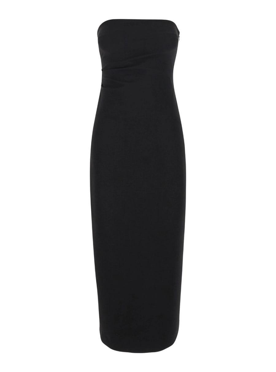 Leplain Abito a Bustino con Spacco in Tessuto Tecnico Nero Donna