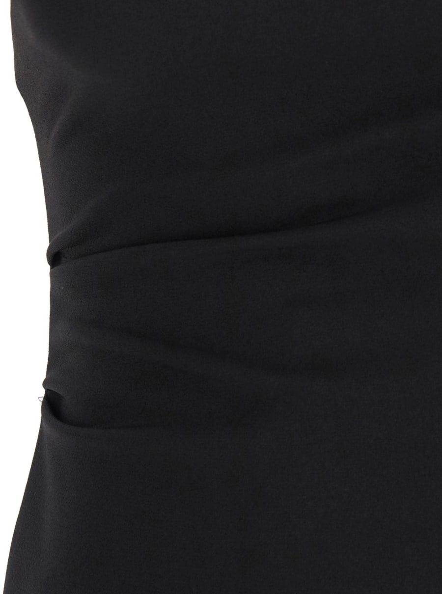 Leplain Abito a Bustino con Spacco in Tessuto Tecnico Nero Donna, view 3