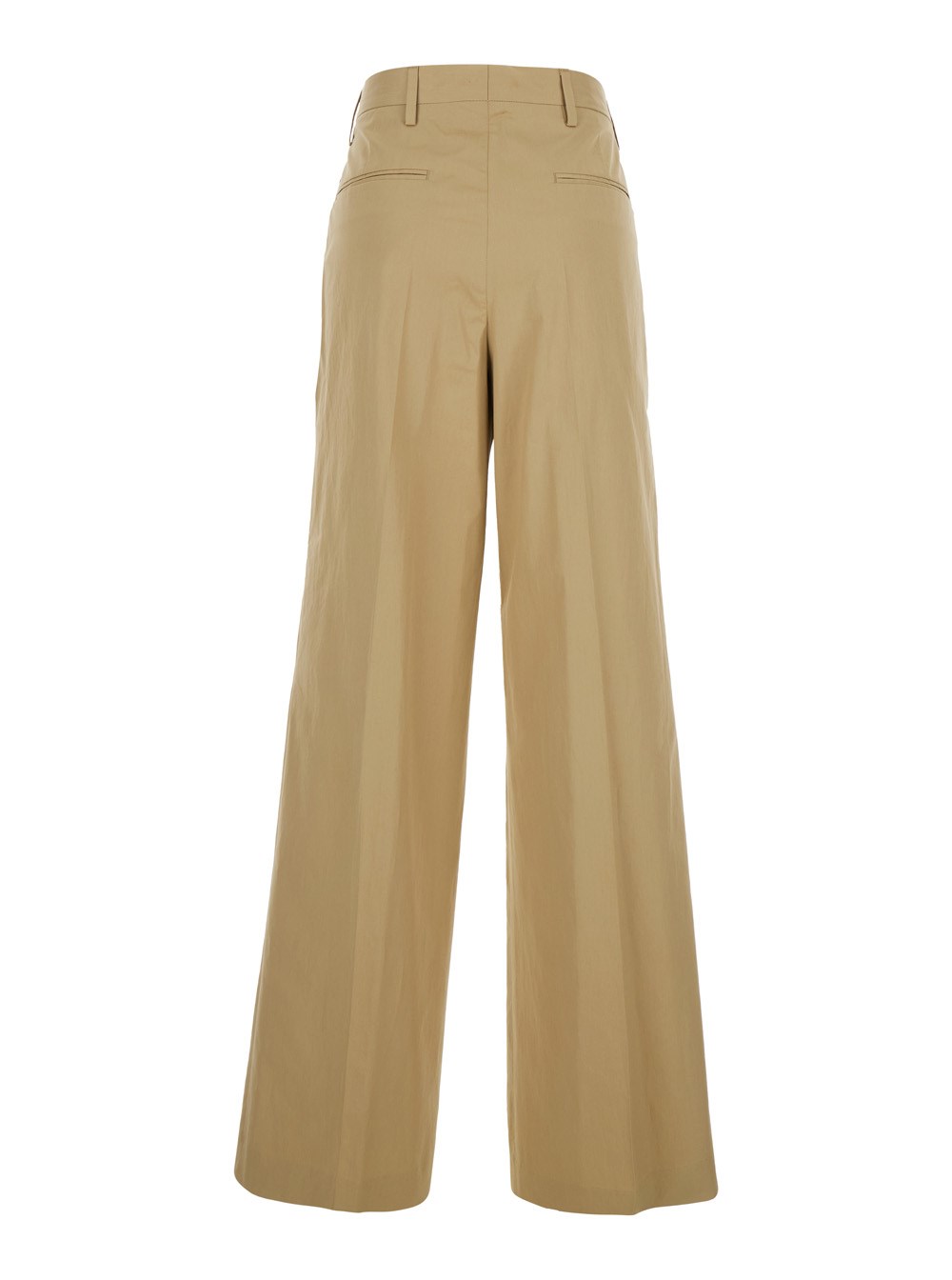 Dries Van Noten Pantaloni con Dettagli Plissettati in Tessuto Beige Donna, view 2
