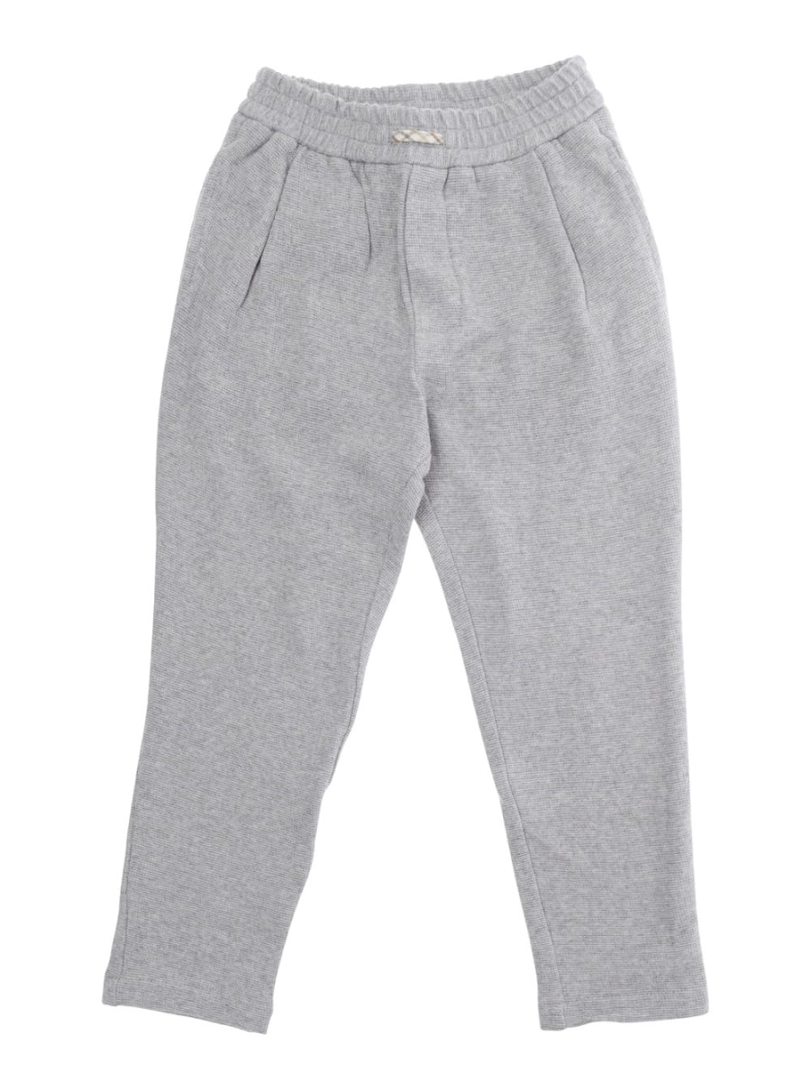 Monnalisa kids Pantaloni con Vita Elasticizzata e Taschino sul Retro in Cotone Grigi Baby