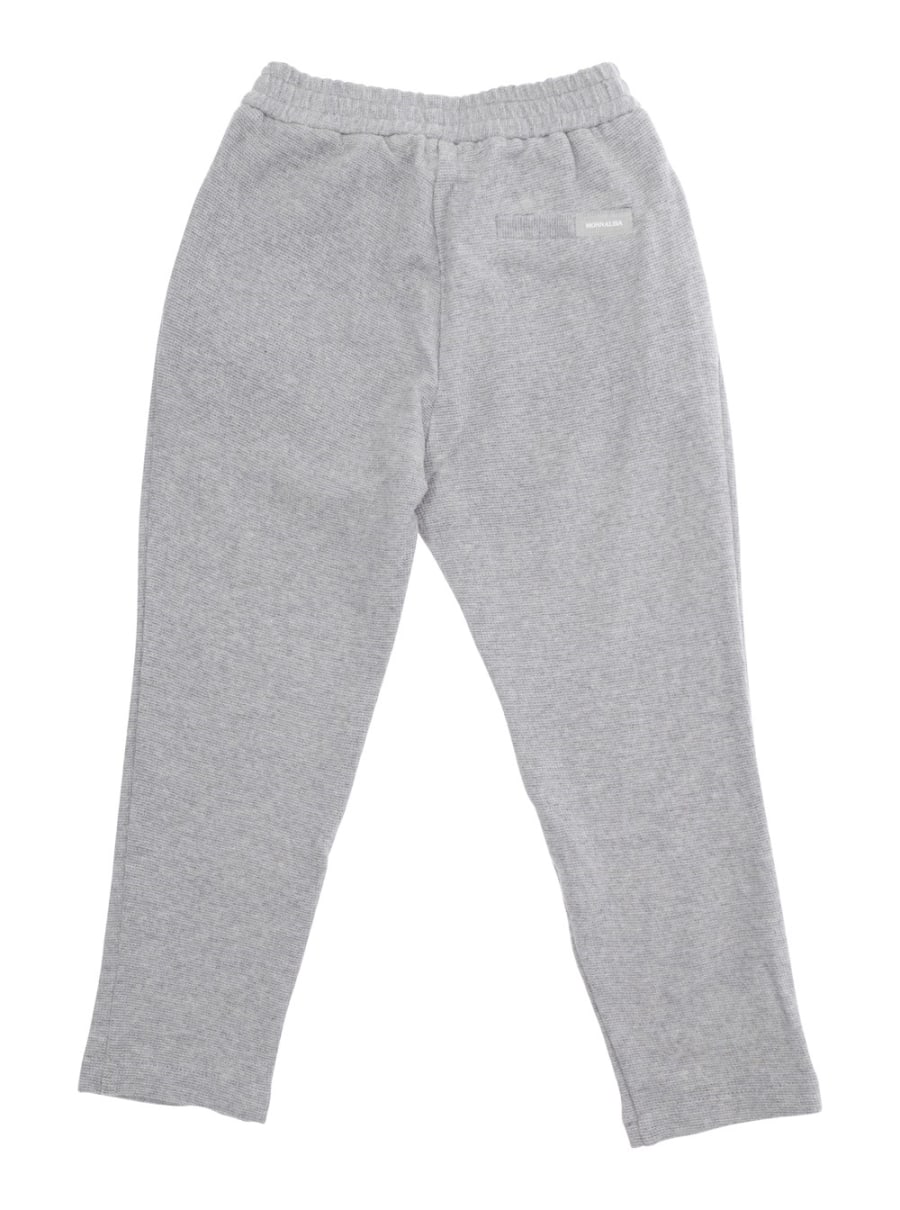 Monnalisa kids Pantaloni con Vita Elasticizzata e Taschino sul Retro in Cotone Grigi Baby, view 2