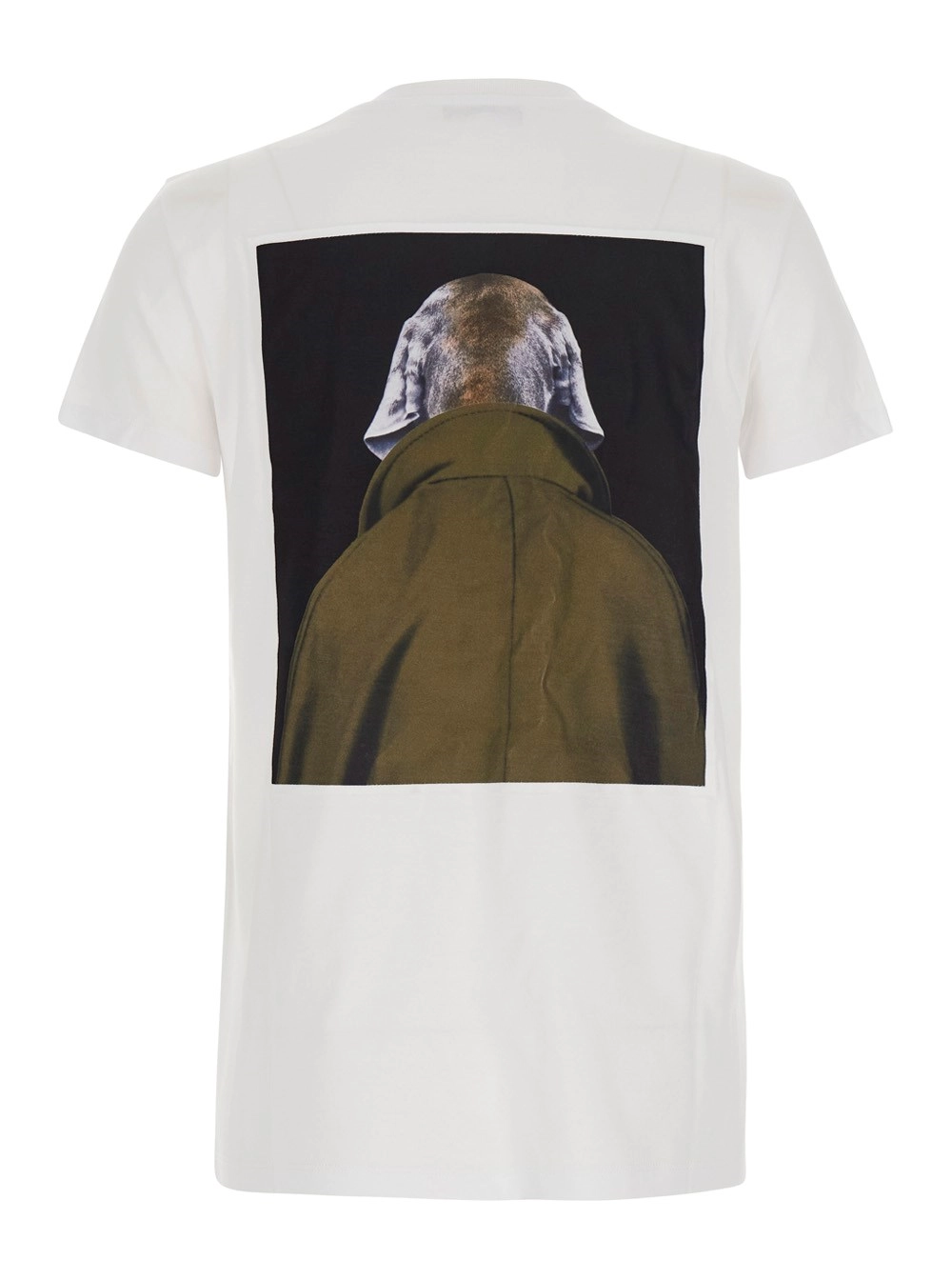 Max Mara T-Shirt 'Calca' Girocollo con Maxi Stampa su Fronte e Retro in Cotone Bianca Donna, view 2