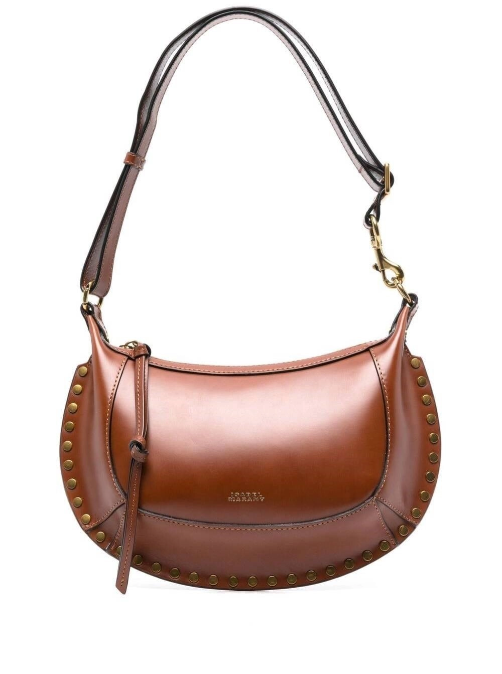 Isabel Marant Borsa a Spalla 'Oskan Moon' con Borchie in Pelle Marrone Donna