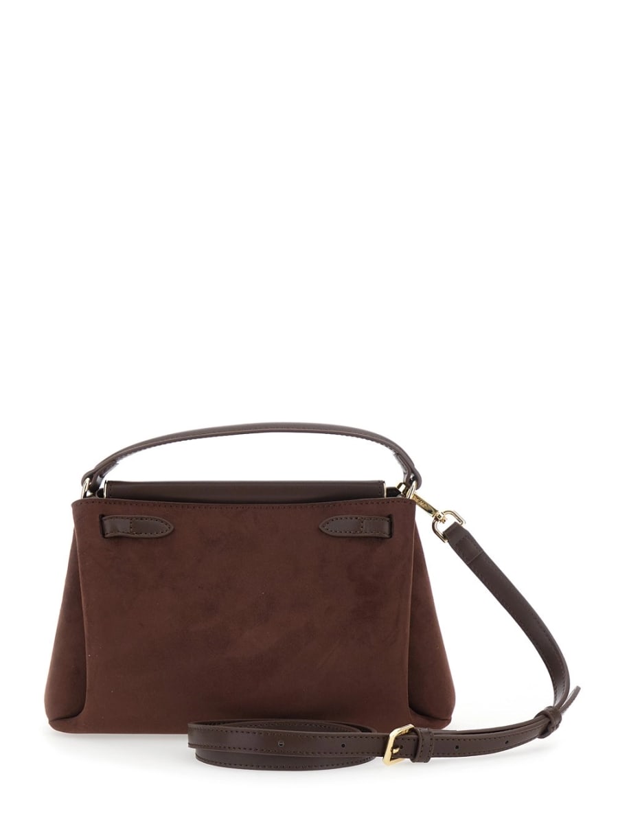 Jw pei Borsa a Mano 'Carmen' con Chiusura a Girello e Logo Lettering sul Fronte in Ecopelle Scamosciata Marrone Donna, view 4