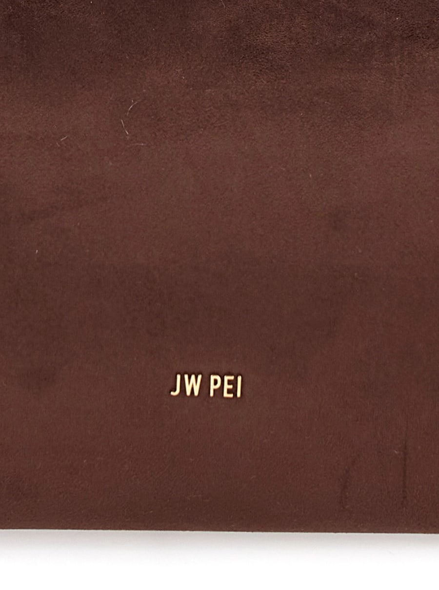 Jw pei Borsa a Mano 'Carmen' con Chiusura a Girello e Logo Lettering sul Fronte in Ecopelle Scamosciata Marrone Donna, view 5