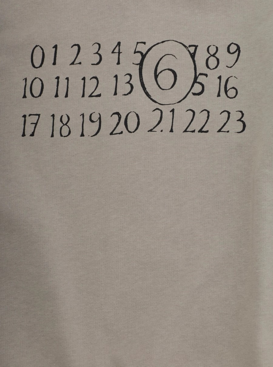 Mm6 maison margiela kids Felpa Girocollo 'Logo' con Stampa sul Fronte in Cotone Grigia Bambino, view 3