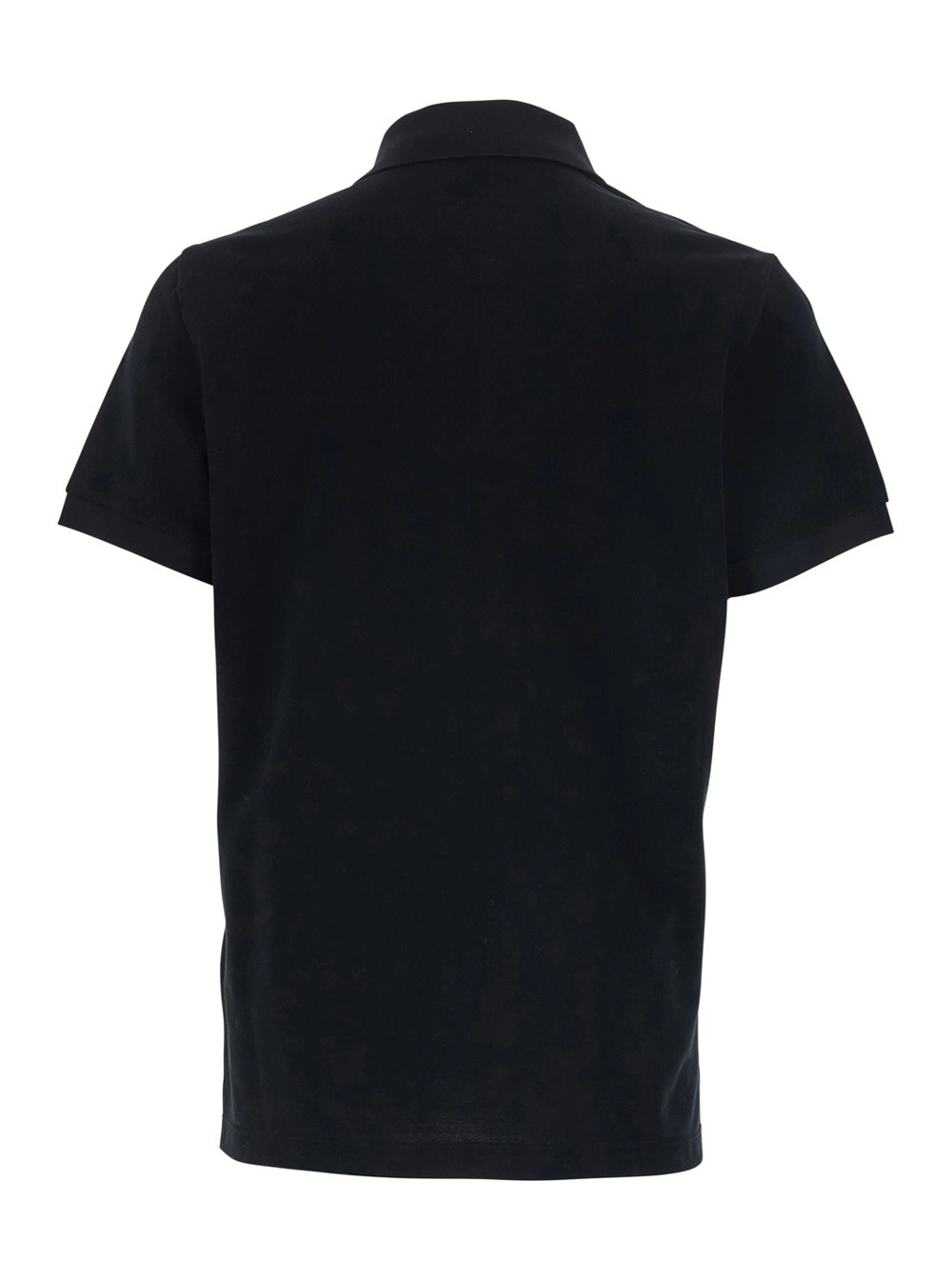 Fendi Polo con Logo FF Metallico sul Fronte in Piquet di Cotone Nera Uomo, view 2