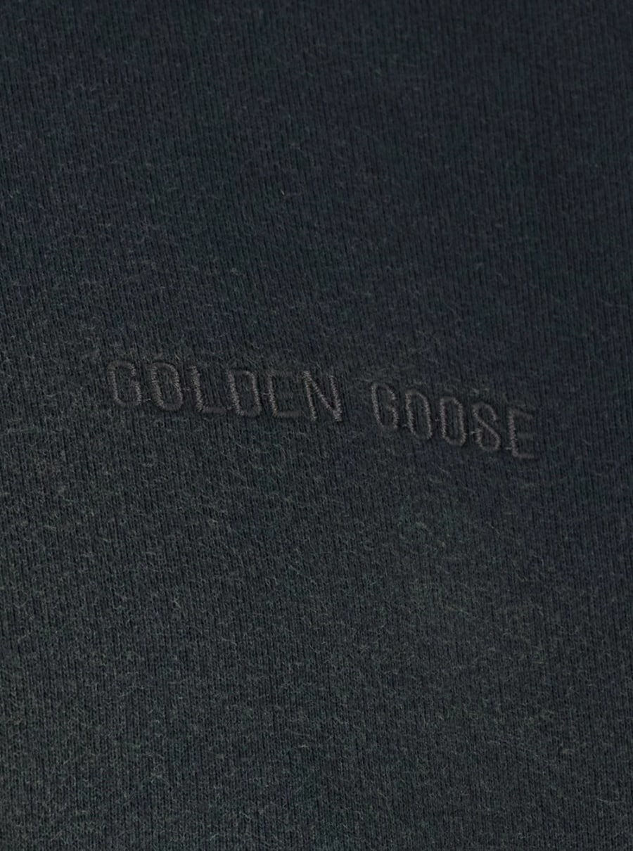 Golden Goose Felpa Girocollo con Logo Lettering sul Fronte e Effetto Schiarito in Cotone Grigia Uomo, view 3