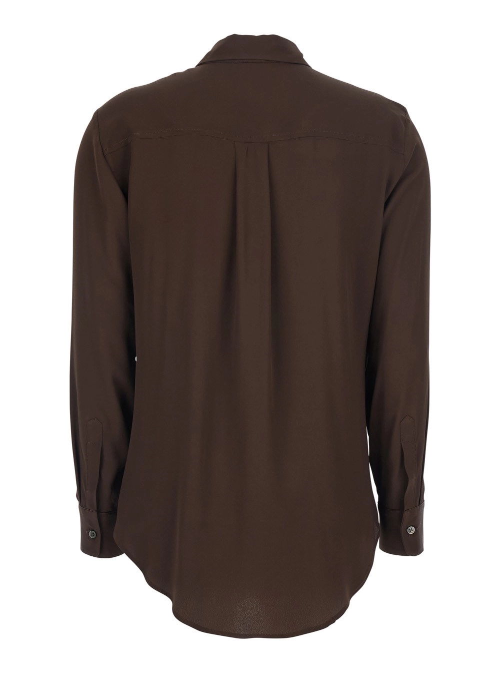 Leplain Camicia con Tasche Applicate sul Fronte in Misto Seta Marrone Donna, view 2