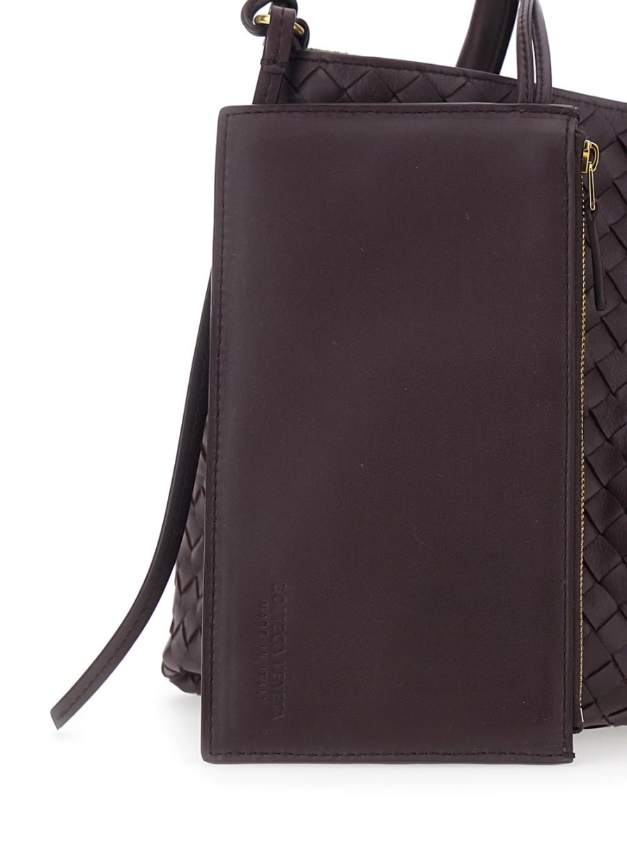 Bottega Veneta Borsa a Spalla 'Pinacoteca' Media con Motivo Intrecciato in Pelle Bordeaux Donna, view 6
