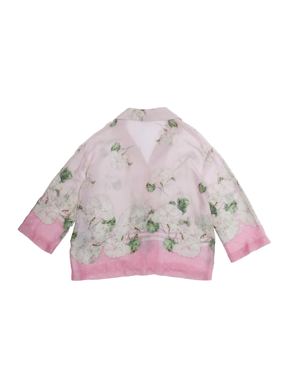 Monnalisa kids Camicia Rosa con Revers Classici e Motivo Floreale all over in Viscosa Bambina, view 2