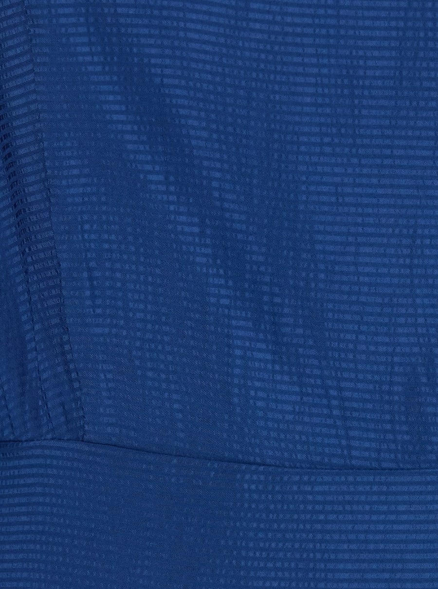 Merci Abito con chiusura con zip sul retro e maniche con ruches in cotone blu donna, view 3