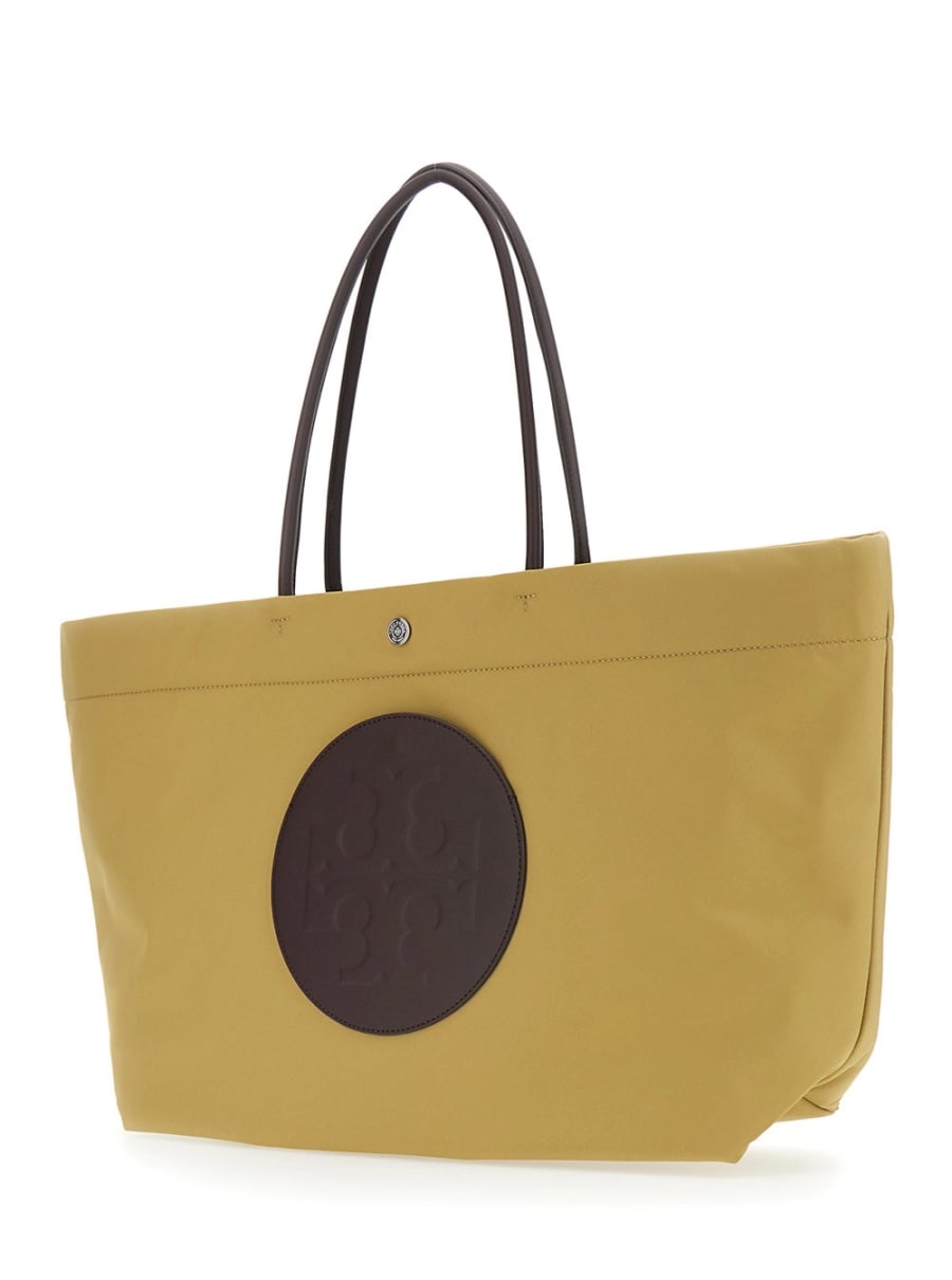 Tory Burch Borsa Shopping 'Ella Twist' con Due Manici Superiori e Logo sul Fronte in Ecopelle Gialla Donna, view 2
