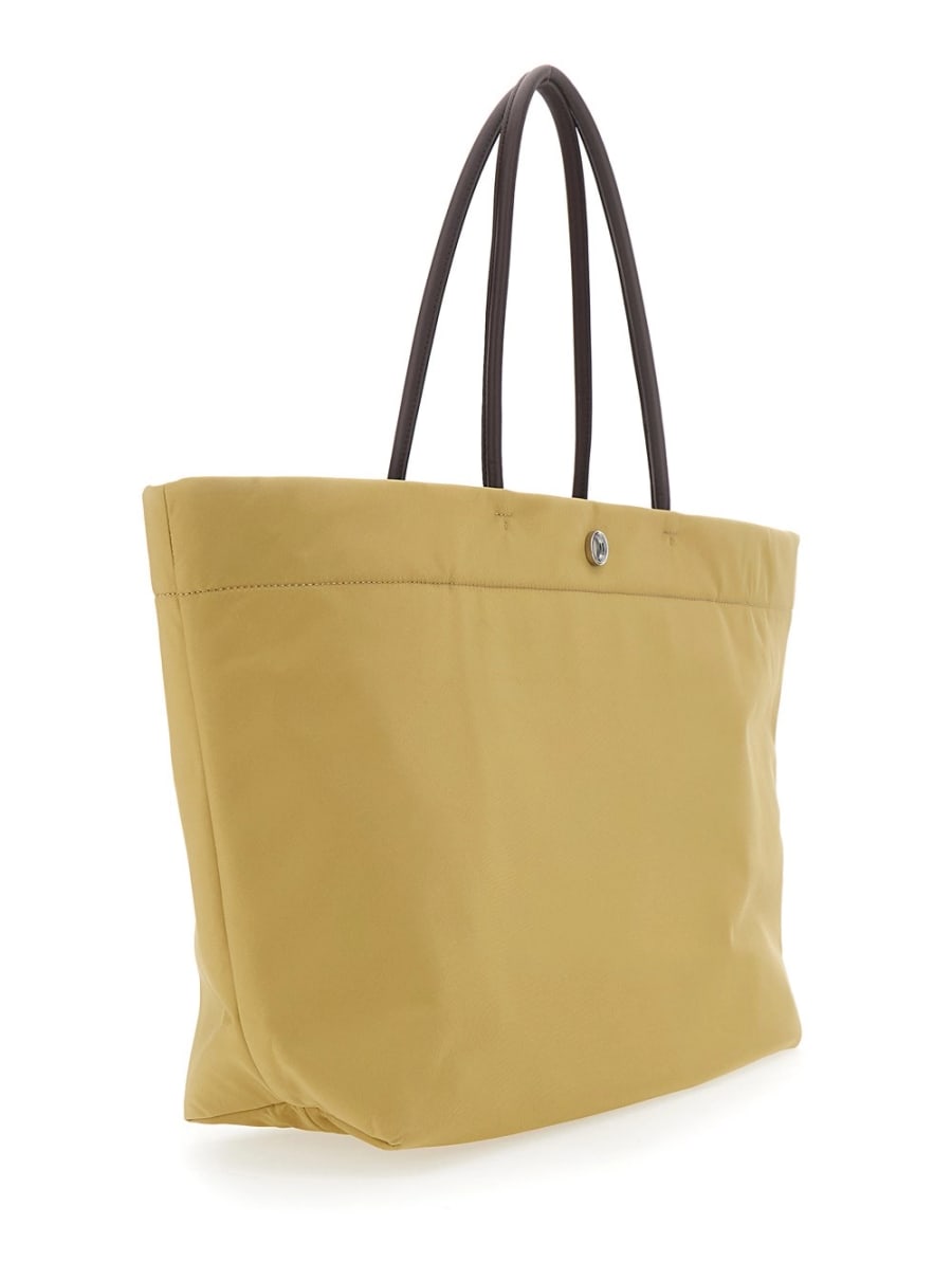 Tory Burch Borsa Shopping 'Ella Twist' con Due Manici Superiori e Logo sul Fronte in Ecopelle Gialla Donna, view 3