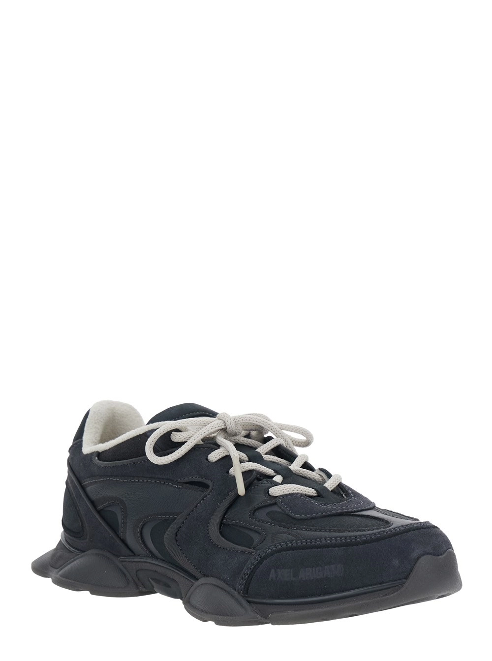 Axel arigato Sneaker 'Eris' Low Top con Patch Logo sulla Linguetta in Pelle e Tessuto Nera Uomo, view 2