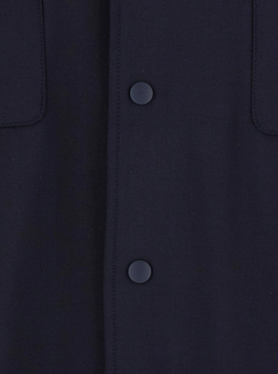 Aspesi Camicia con Colletto a punta e chiusura con bottoni in misto lana blu uomo, view 3
