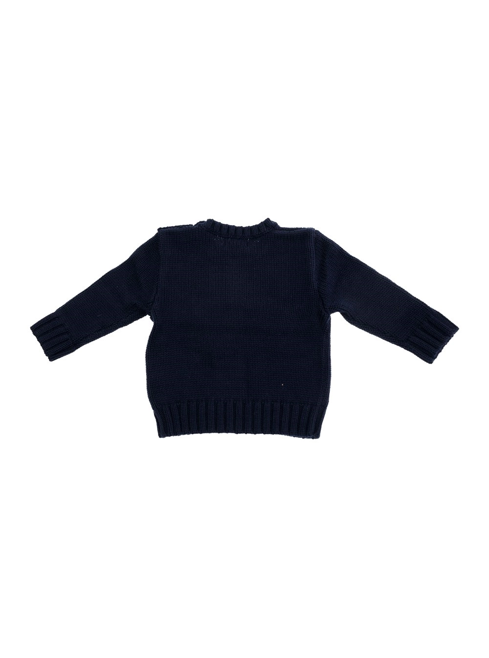 Polo ralph lauren kids Maglione con Ricamo sul Fronte e Chiusura con Bottoni sul Collo in Cotone Blu Baby, view 2