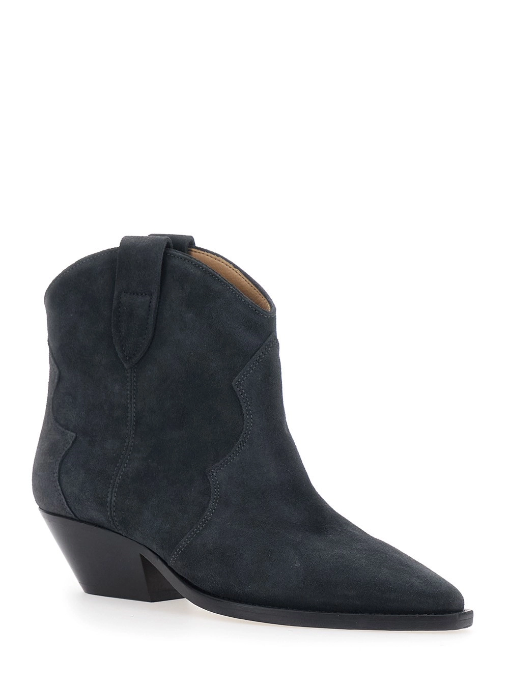 Isabel Marant Stivaletti 'Dewina' con Tacco Medio in Pelle Scamosciata Neri Donna, view 2