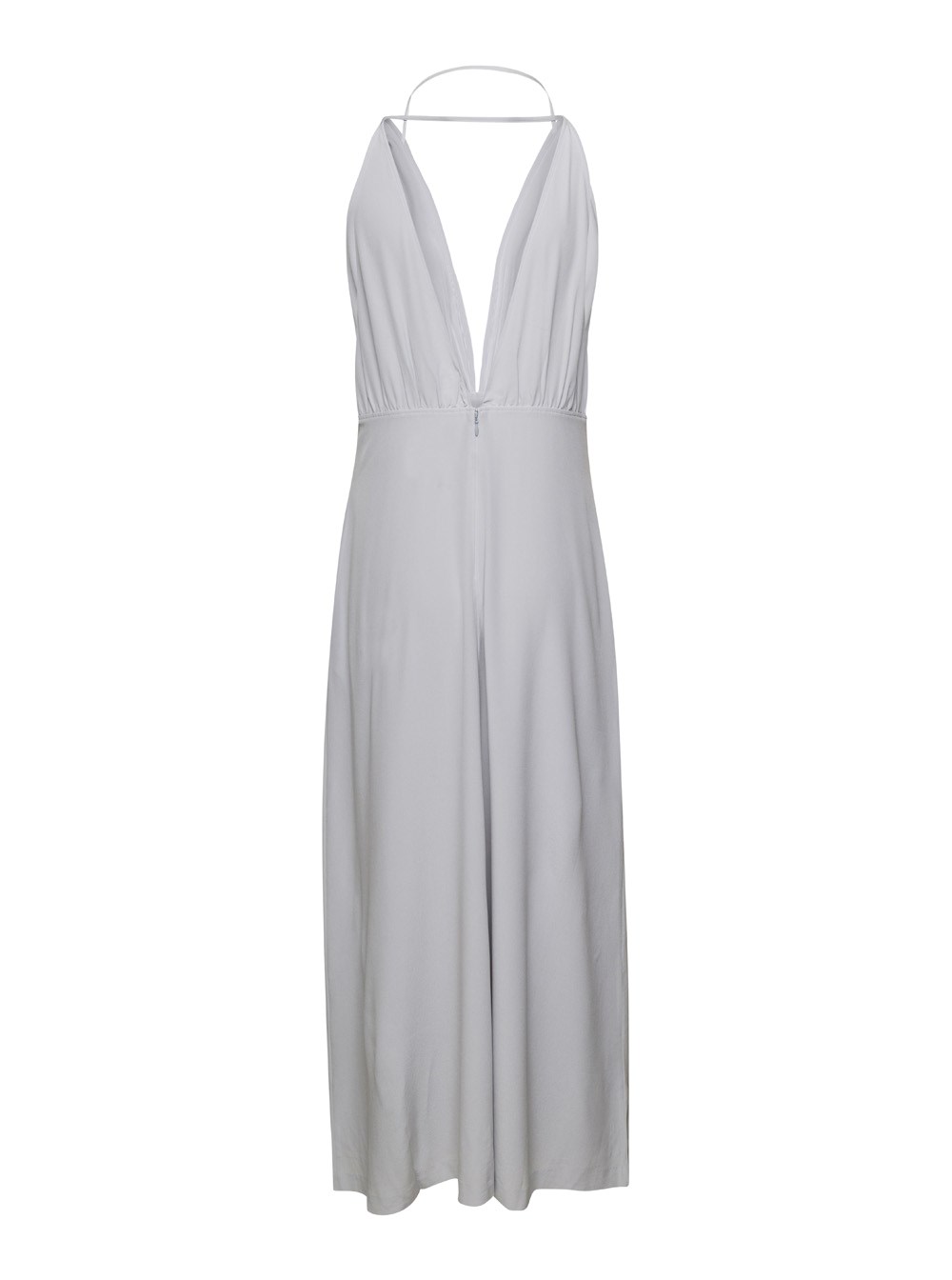 Toteme Abito Midi Scollo a V Grigio in Seta Donna, view 2