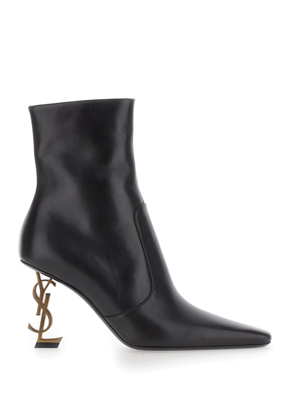 Saint Laurent Stivaletti 'VICKY' con design a punta e tacco con logo in pelle marrone donna