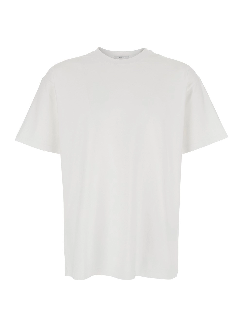 Givenchy T-Shirt Girocollo con Logo Lettering sul Retro in Cotone Bianca Uomo