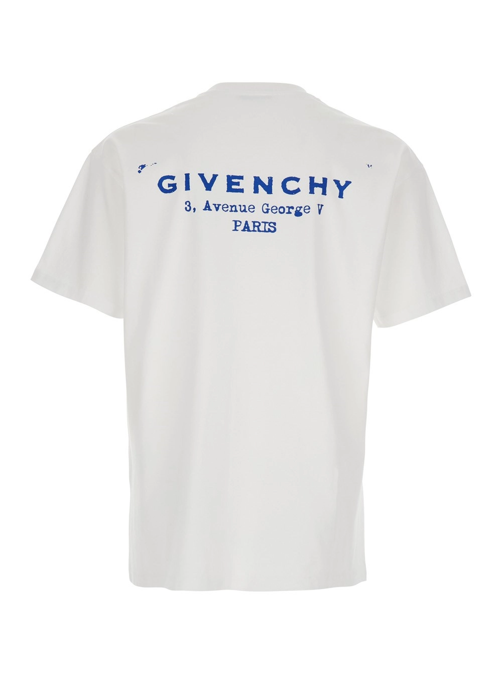 Givenchy T-Shirt Girocollo con Logo Lettering sul Retro in Cotone Bianca Uomo, view 2
