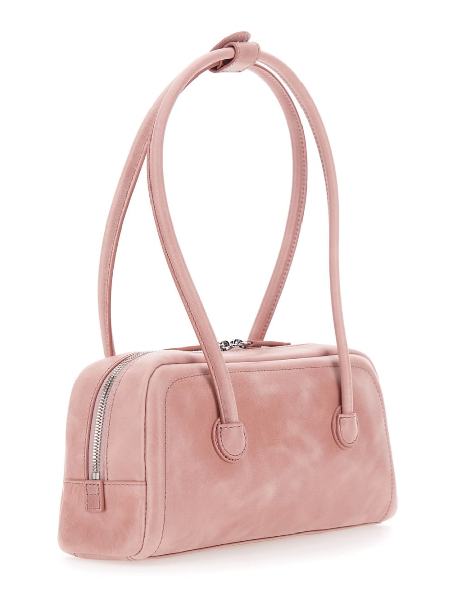 Margesherwood Borsa a Spalla 'Soft Boston Ew' con Due Manici Superiori e Logo Lettering sul Fronte in Pelle rosa Donna, view 3