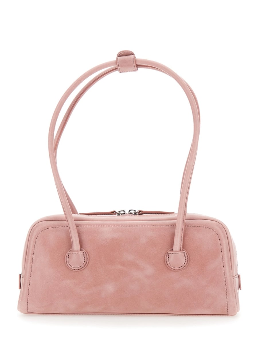 Margesherwood Borsa a Spalla 'Soft Boston Ew' con Due Manici Superiori e Logo Lettering sul Fronte in Pelle rosa Donna, view 4