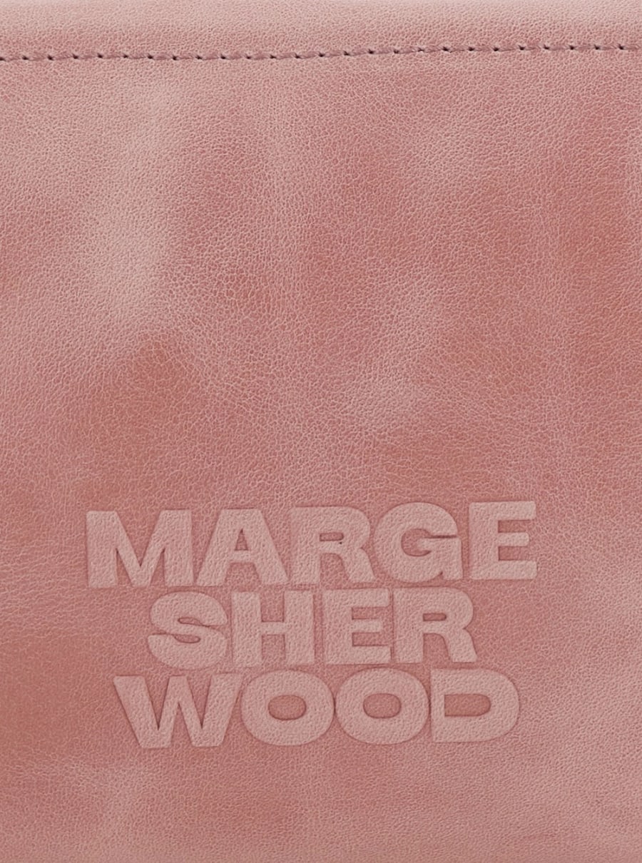 Margesherwood Borsa a Spalla 'Soft Boston Ew' con Due Manici Superiori e Logo Lettering sul Fronte in Pelle rosa Donna, view 5