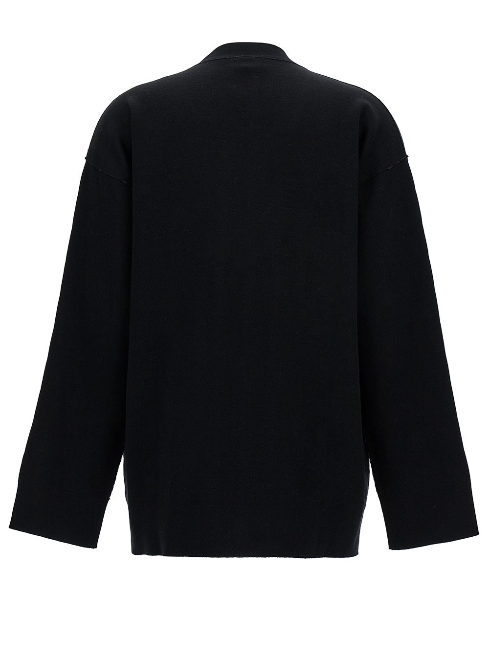 Fendi Cardigan Reversibile con Motivo FF Jacquard in Maglia Nera Donna, view 2