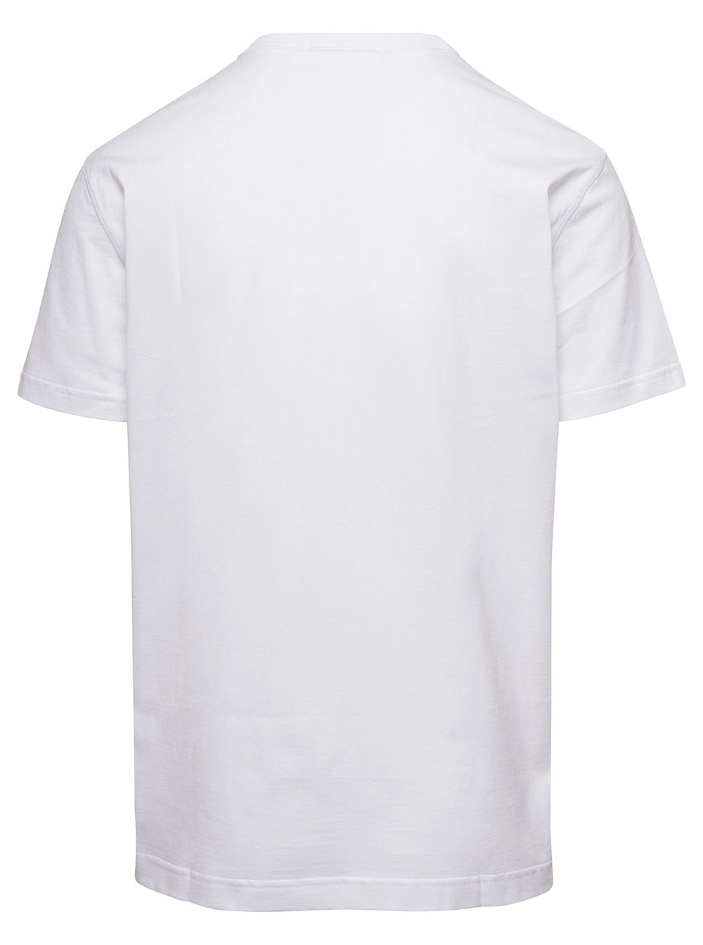 Dolce & Gabbana T-Shirt Girocollo 'Logo' Bianca con Targa in Cotone Uomo, view 2