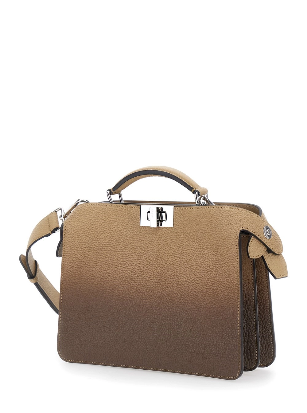 Fendi Borsa a Mano 'ISeeU Piccola' con Tasca Interna Removibile e Effetto Sfumato in Pelle Beige Uomo, view 2