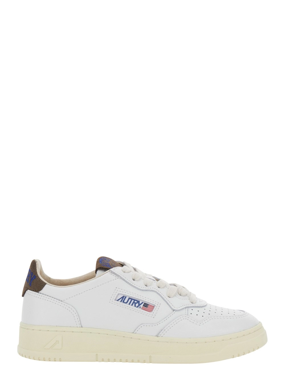 Autry Sneaker 'Medalist' Low Top con Patch Logo su Linguetta e Lato in Pelle Bianca Donna