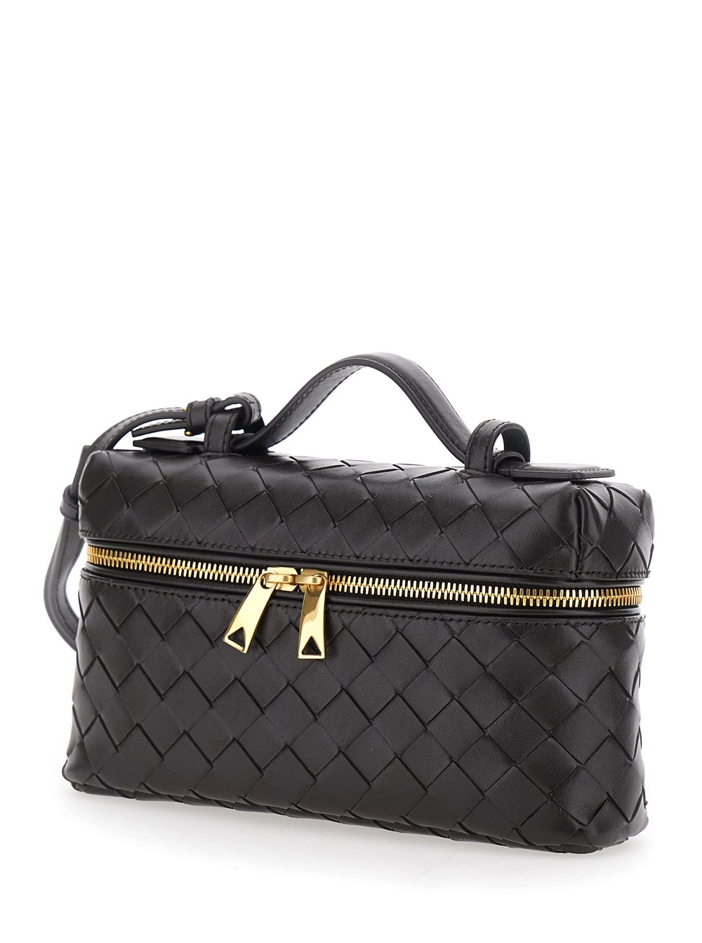 Bottega Veneta Borsa a Tracolla 'Bang Bang' con Tracolla Removibile e Motivo Intrecciato in Pelle Marrone Donna, view 2