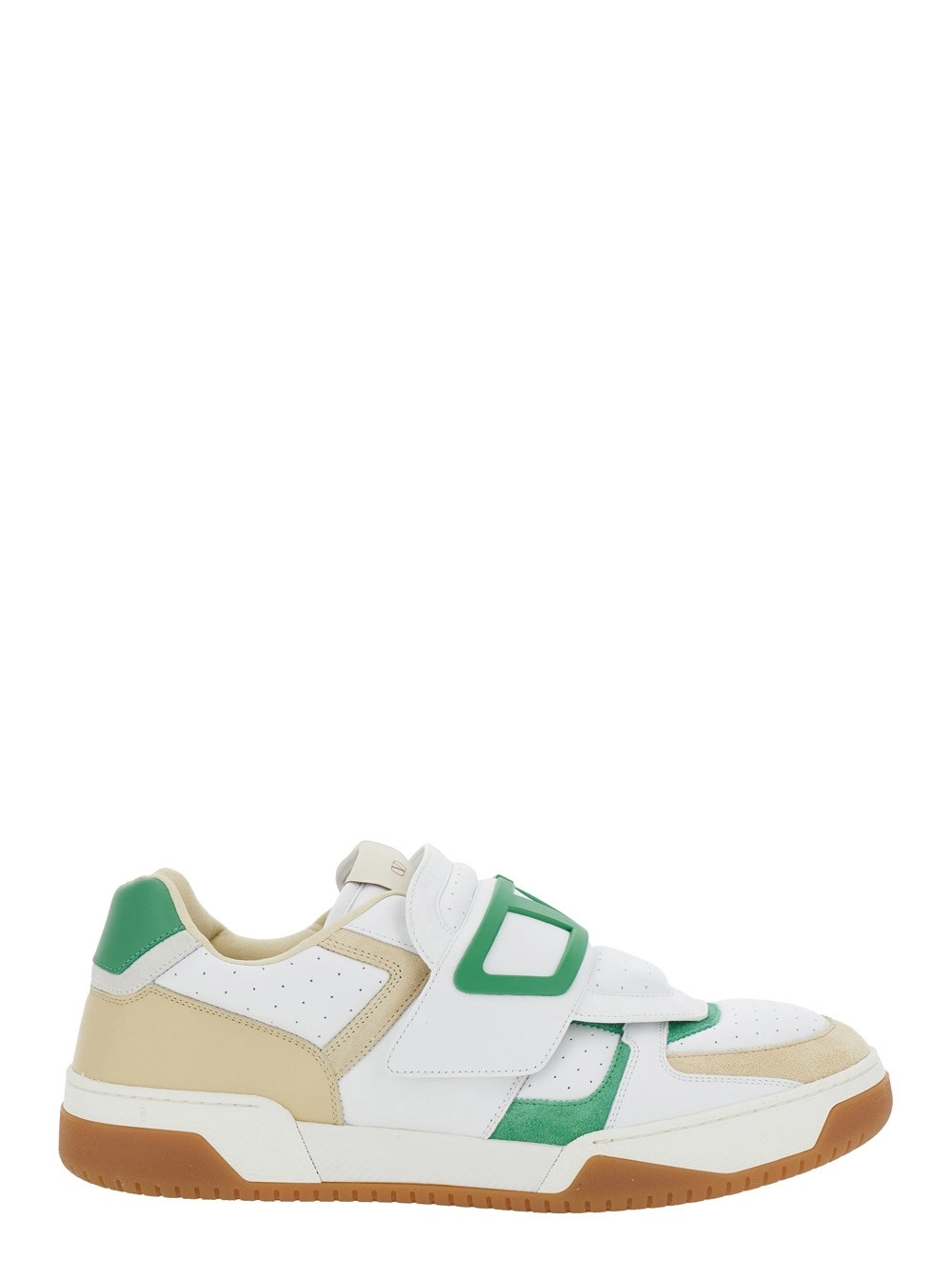 Valentino Garavani Sneaker 'Joie de Jouer' Low Top con Dettagli Traforati e Maxi VLogo sul Fronte in Pelle Bianca Uomo