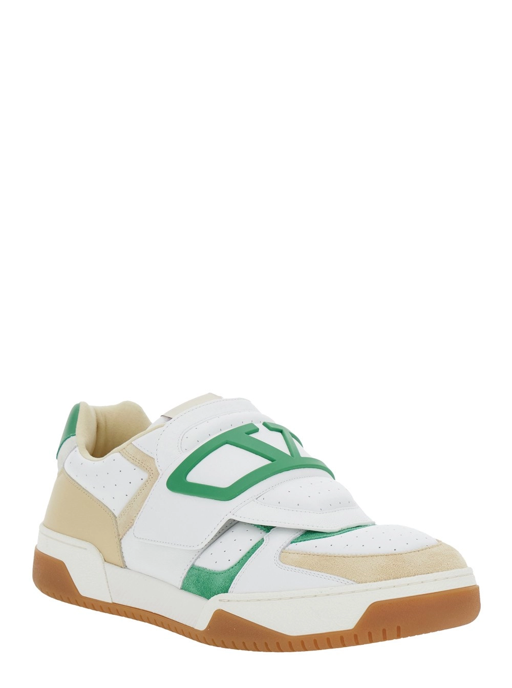 Valentino Garavani Sneaker 'Joie de Jouer' Low Top con Dettagli Traforati e Maxi VLogo sul Fronte in Pelle Bianca Uomo, view 2