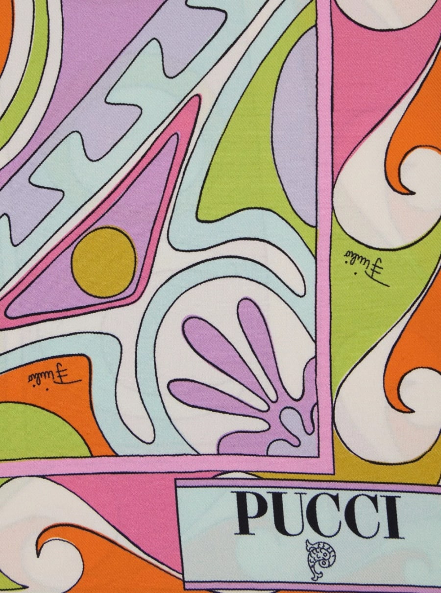 Pucci Foulard quadrato con stampa geometrica all-over in seta multicolor donna, view 3
