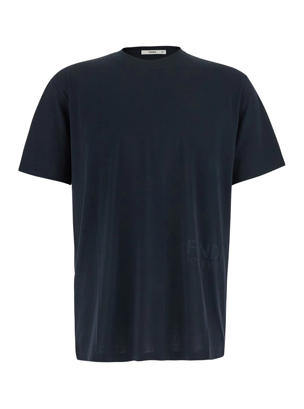 Fendi T-Shirt con Logo tono su tono sul lato in Cotone nera uomo