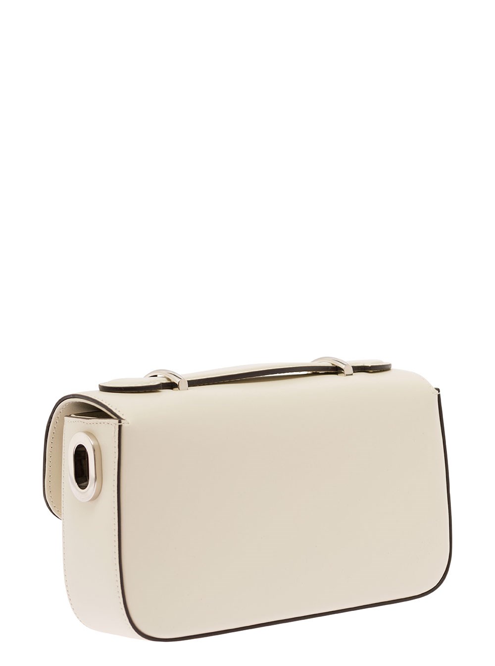 Gucci Mini Borsa a Spalla 'Petite GG' con Dettaglio Doppia G in Pelle Bianca Donna, view 2