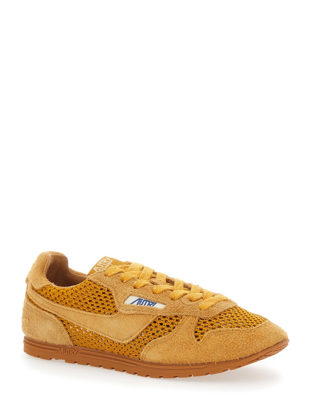 Autry Sneaker 'Windspin Low' con Logo sul Lato e sulla Tallonetta e dettagli traforati in Suede Marroni Donna, view 2