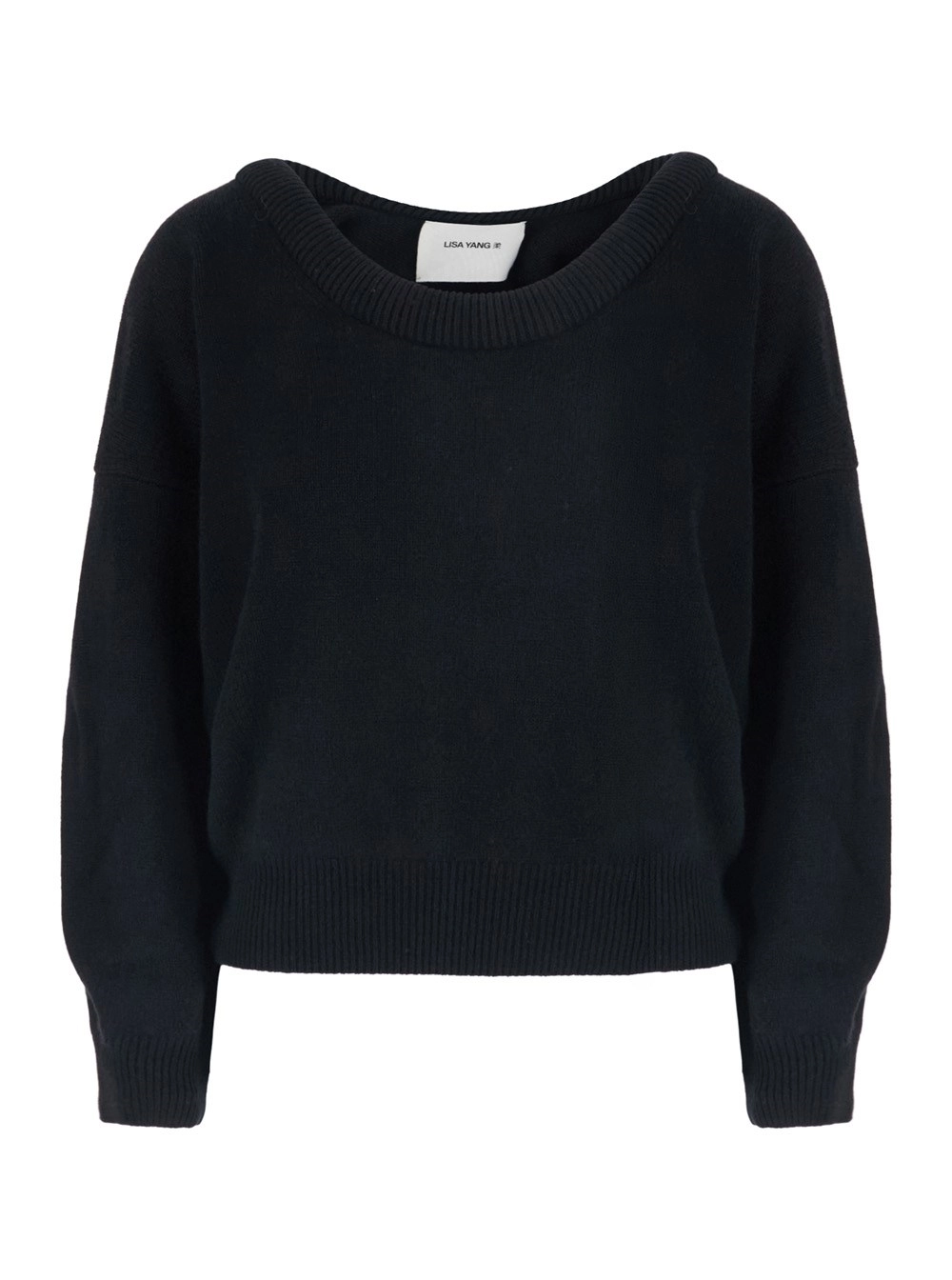 Lisa yang Maglione 'Doria' con scollo ampio e spalle scoperte in cashmere nero donna