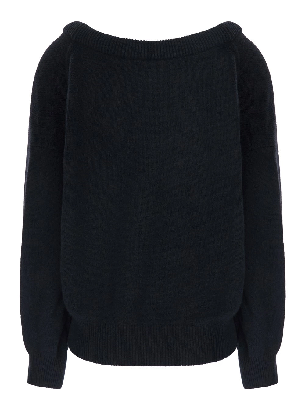 Lisa yang Maglione 'Doria' con scollo ampio e spalle scoperte in cashmere nero donna, view 2